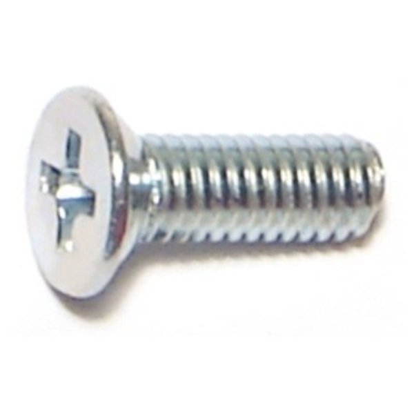 Midwest Fastener M4-0.70 x 12 mm Phillips Flat Machine Screw, Zinc Plated Steel, 50 PK 51484